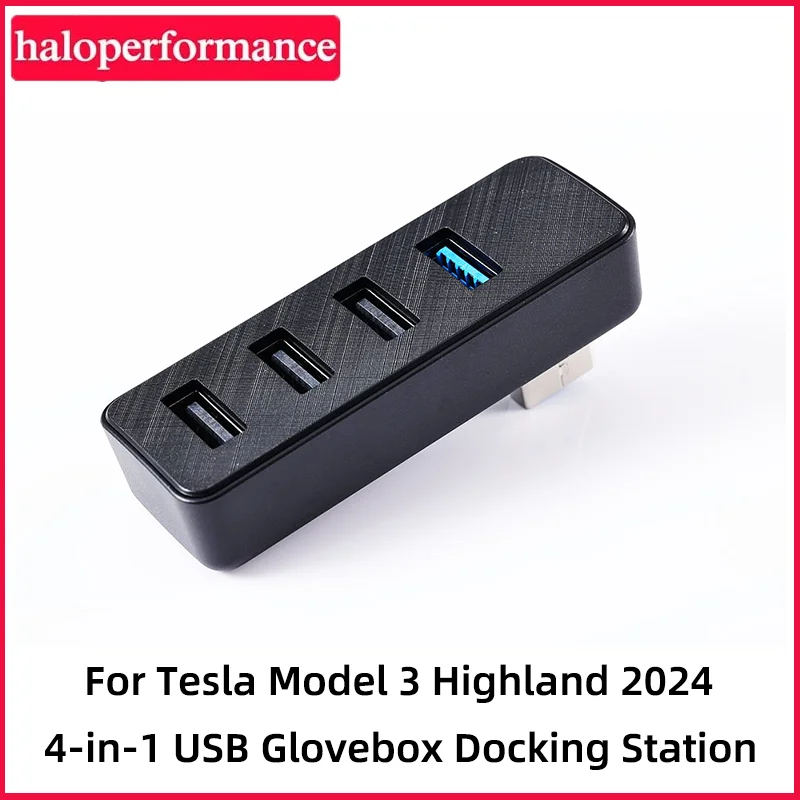 Glove Box USB Hub for Tesla Model 3 Highland 2024 Docking Station Expansion Dock Fast Charging New Model 3 2024 Car Accessories