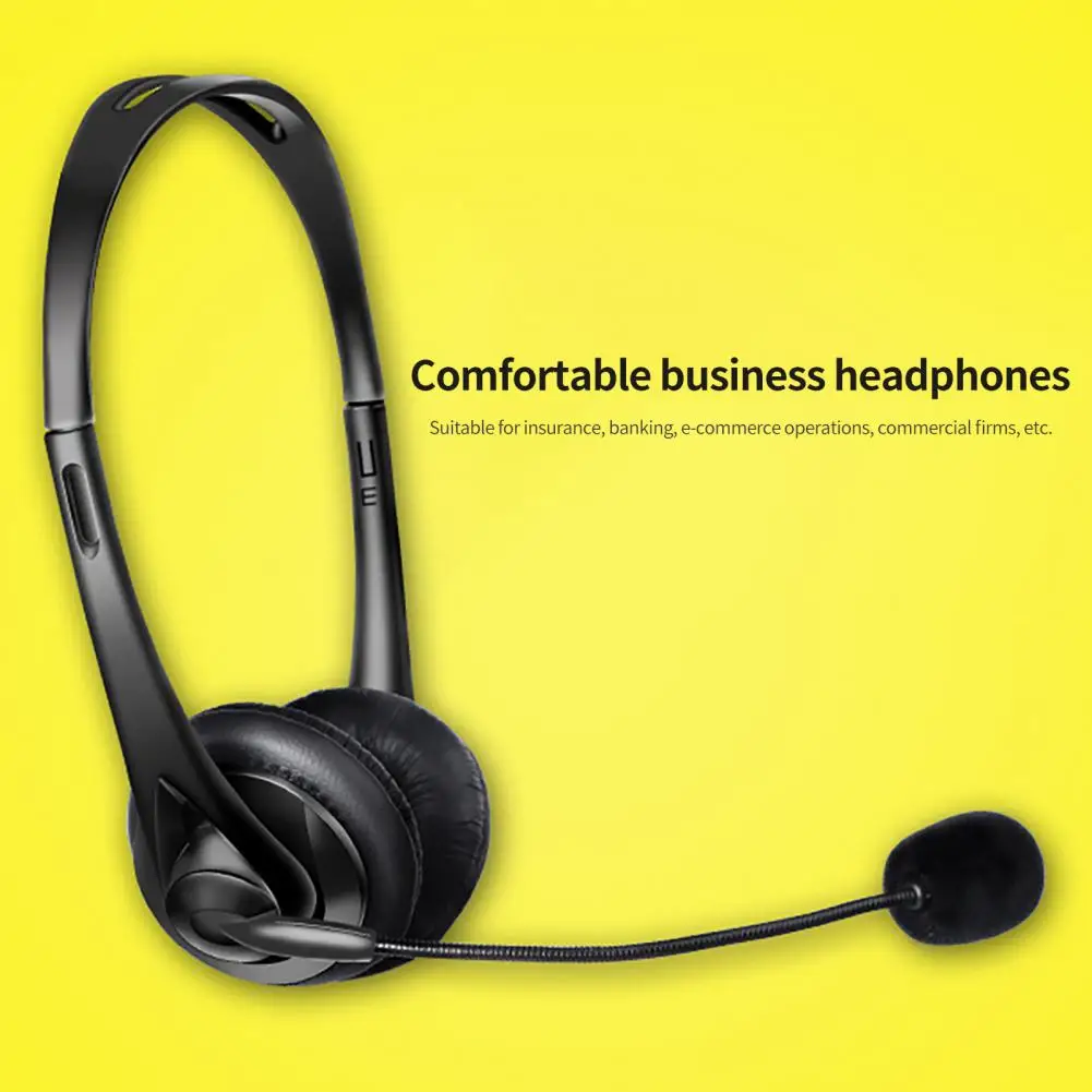 Breathable Customer Service Headset Wire Control Noise Cancelling Great 3.5mm Call Center Headset with Microphone