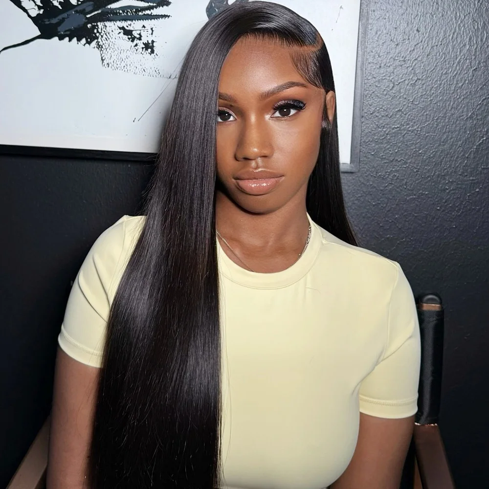 

40 Inch Human Hair Wig 200% Density13x4 Transparent Lace Front Wigs Human Hair Straight Human Hair Wig With Baby Hair