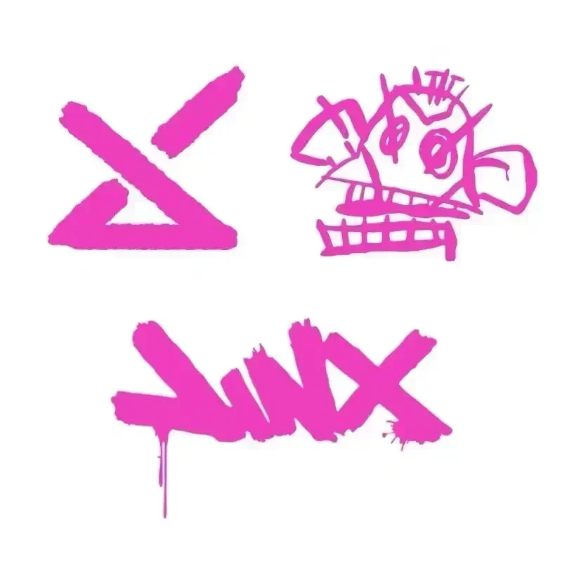 18cm League of Legends Jinx Explosive Monkey Rocket Launcher Game Laser Stationery Sticker Reflective Decals for Laptop Car Toys image 2