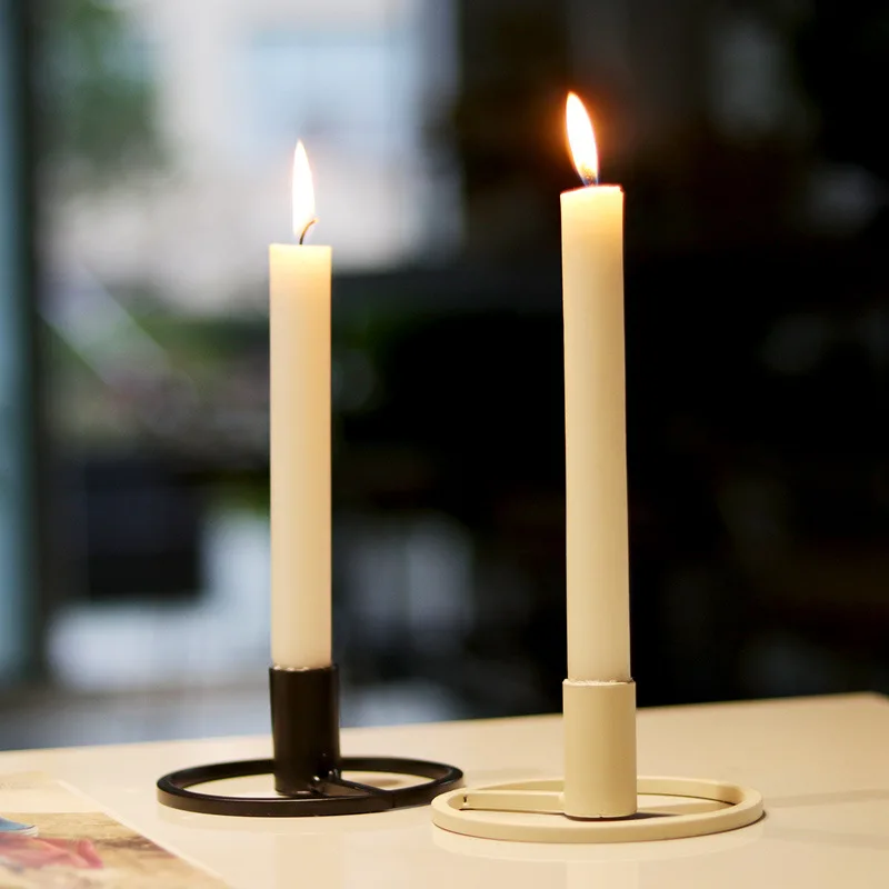 Single  Metal Candle Holder Creative Ornaments Nordic Romantic Candlelight Dinner Props Iron Candle Holder view 4