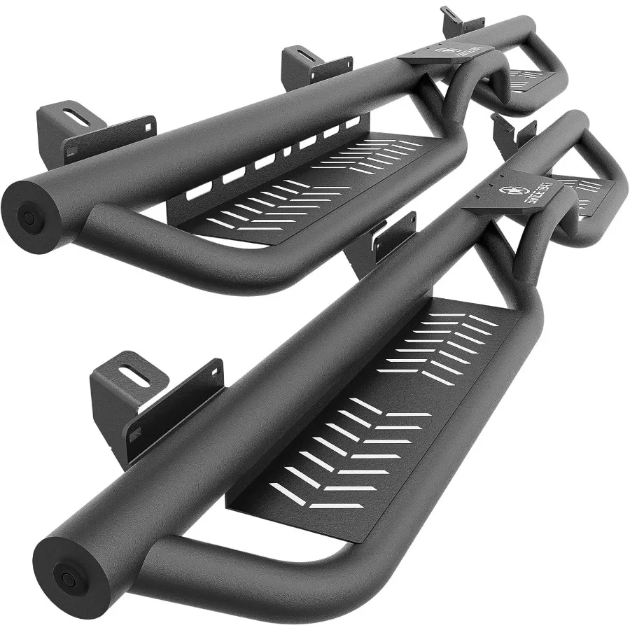 

Подножки Боковые ступеньки, совместимые с 4-дверными дверями Bronco 2021-2026. Не для спортивной модели. Дизайн двух лестниц. Сверхмощный стальной Nerf.