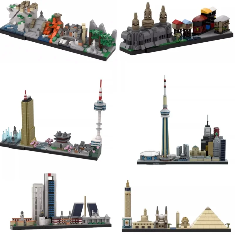 2026 New MOC City Skyline Architecture Bruges Toronto Madrid Seoul Siem Reap Siem Reap Sets Building Blocks Fan Toys Easter Gift