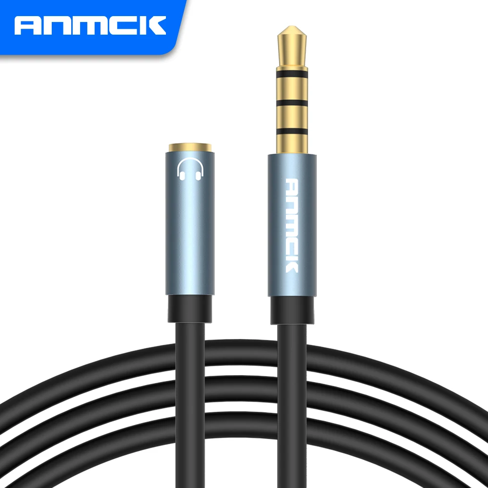 Anmck 3.5mm Jack Audio Cable Jack 3.5 mm Male to Female Aux Extender Cable With Micphone For Car Headphone Speaker Wire Aux Cord