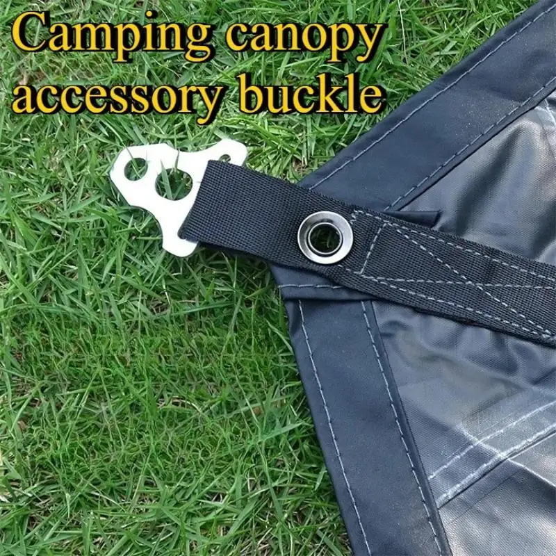 

5/10pcs Outdoor Tent Canopy Support Poles Aluminum Alloy Triangle Plates Camping Canopy Accessories Windproof Guyline Buckles