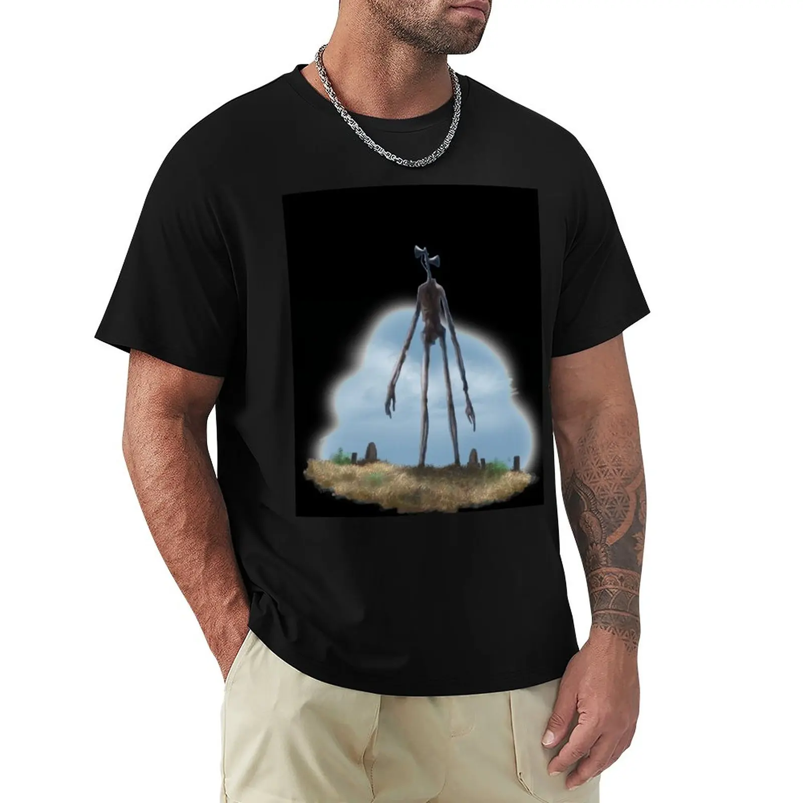 

Футболка Sirenhead, мужские футболки с коротким рукавом, винтажная одежда, приталенные футболки для мужчин