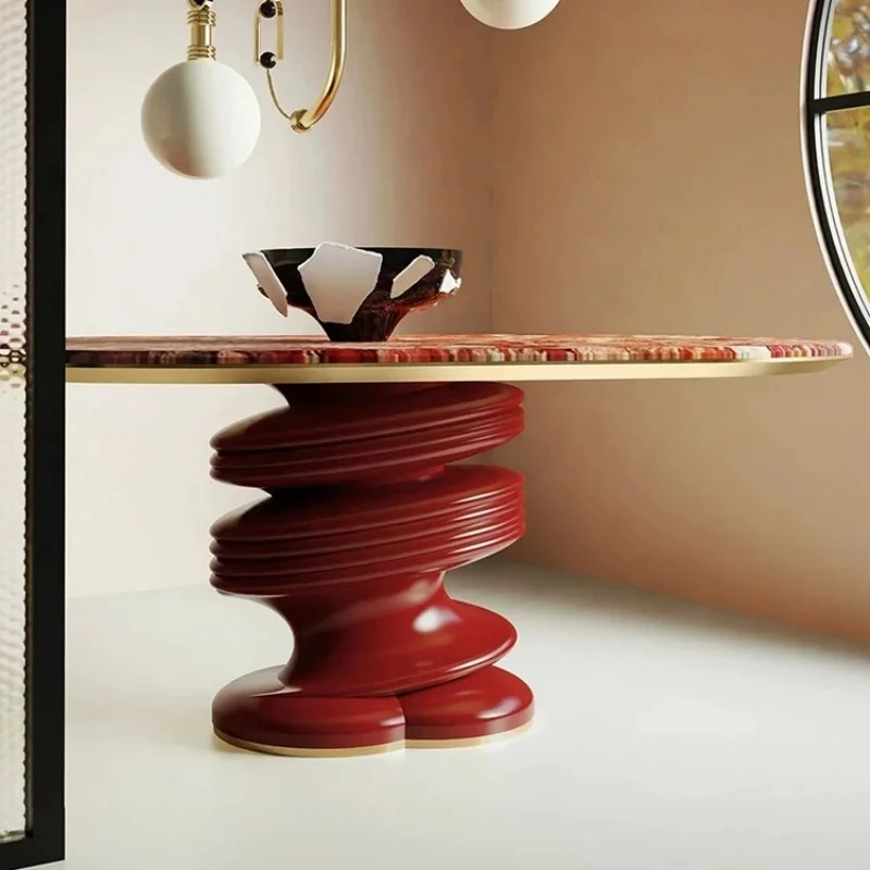⁕rHigh End FRP Dining Table with Colorful Marble Like Top Customizable Color Multiple Colors Available