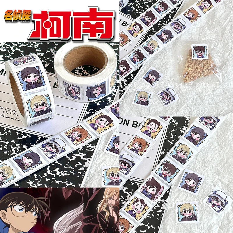 Detective Conan Stickers Cartoon Anime Peripheral Handbook Material Decorative Materials Envelope Sealing Stickers Dot Stickers