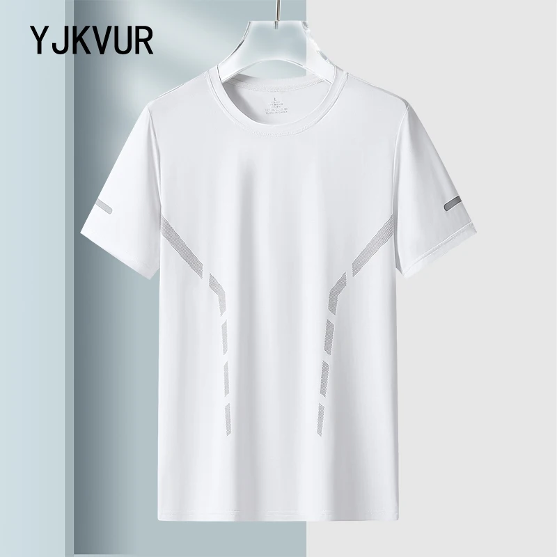 YJKVUR Summer Men Workout Quick Dry Running Shirts magliette traspiranti per l\'umidità sport Gym Athletic top a maniche corte traspiranti