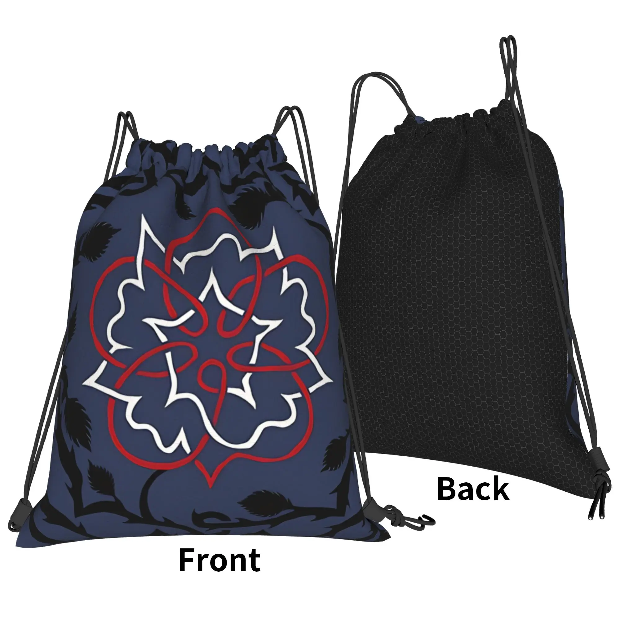 England Rose Vintage Emblem  Portable Hiking Riding Gym Drawstring Storage Sporty Backpacks