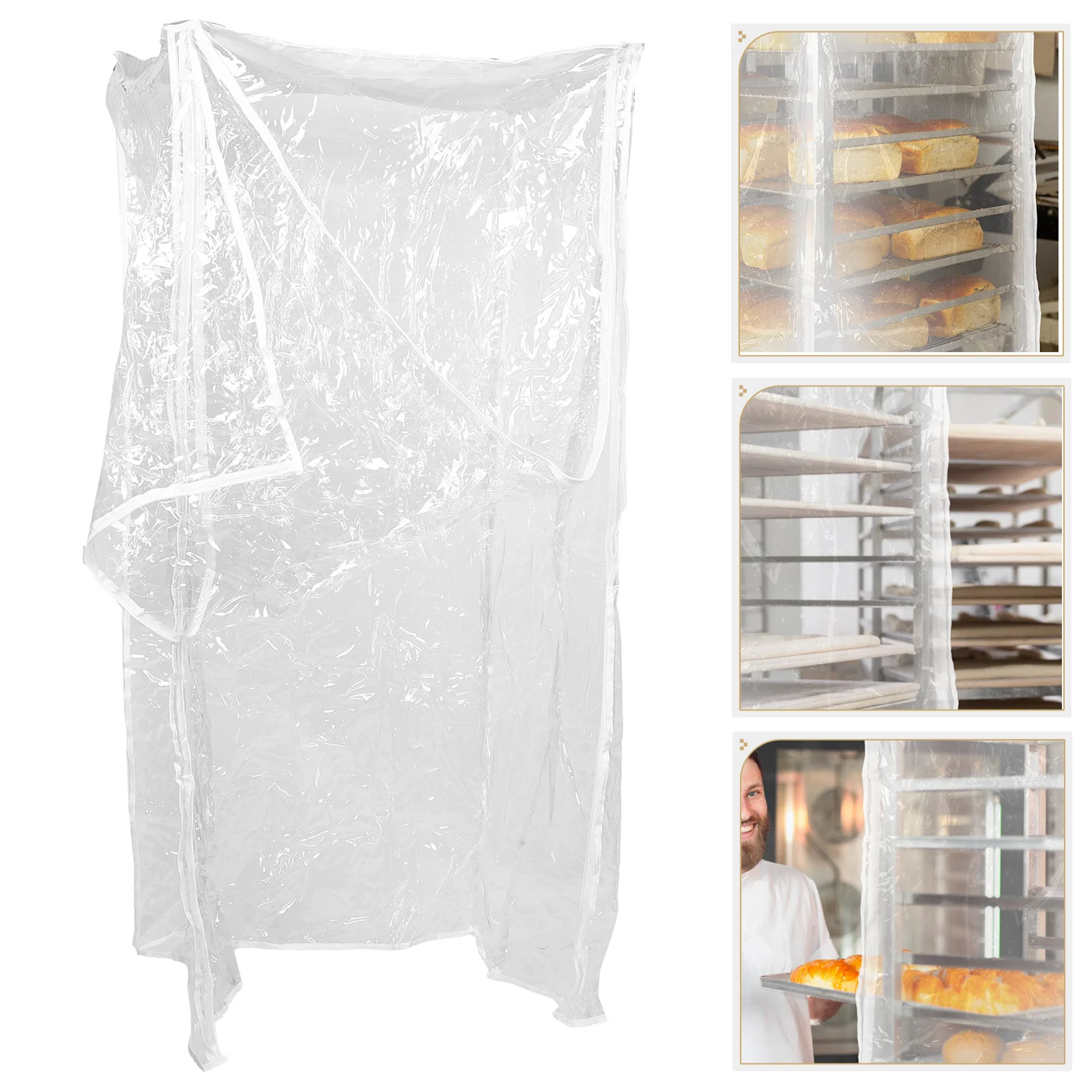 

Bread Machine Rack Transparent Pvc Reusable Dust Proof Kitchen Organizer For Bun Pan Stand Storage Shelf Bun Pan Rack