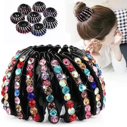 Magic Hair Clip Bird Nest Shaped Hair Holder Crystal Hair Ring Ball Head Hair Device High Ponytail  Artifact Hair Accessories