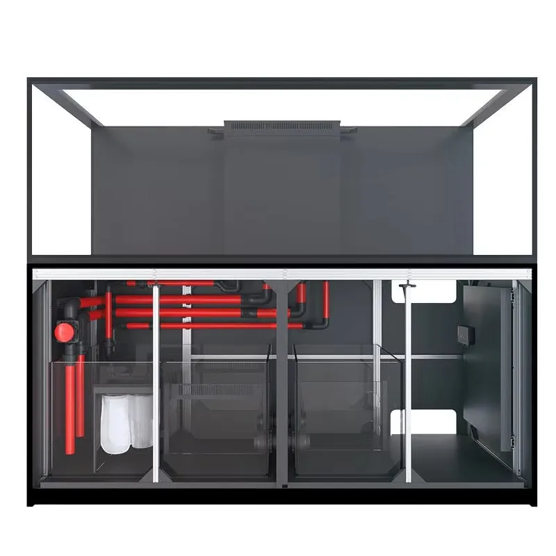 Glass Rectangle Seawater Aquarium G3+ New Reefer Silent Automatic Eco-Friendly Fish Tank Coral Sea Base Cabinet Bathroom