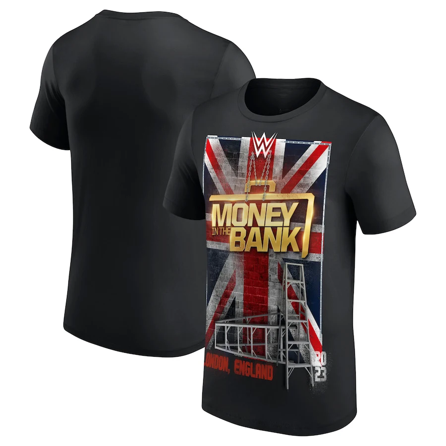 Men's White Black Money in the Bank 2023 London Ladders T-Shirt Skyline World Order Blueprint Summer Sport Children Tee Shirts