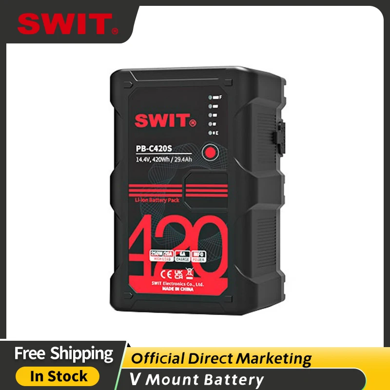 

SWIT PB-C420S 420Wh Large Capacity V-mount Battery,The World's Largest Capacity V-Mount Battery