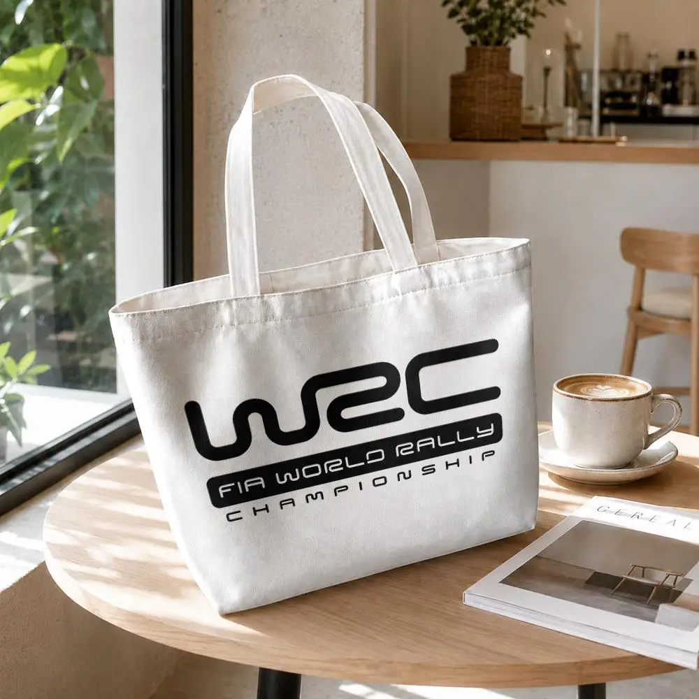 W-WRC Rally R-Racing Storage Bags 2-Piece Set Canvas Tote Bags with Zipper Shoulder Handbags for Daily Shopping Travel