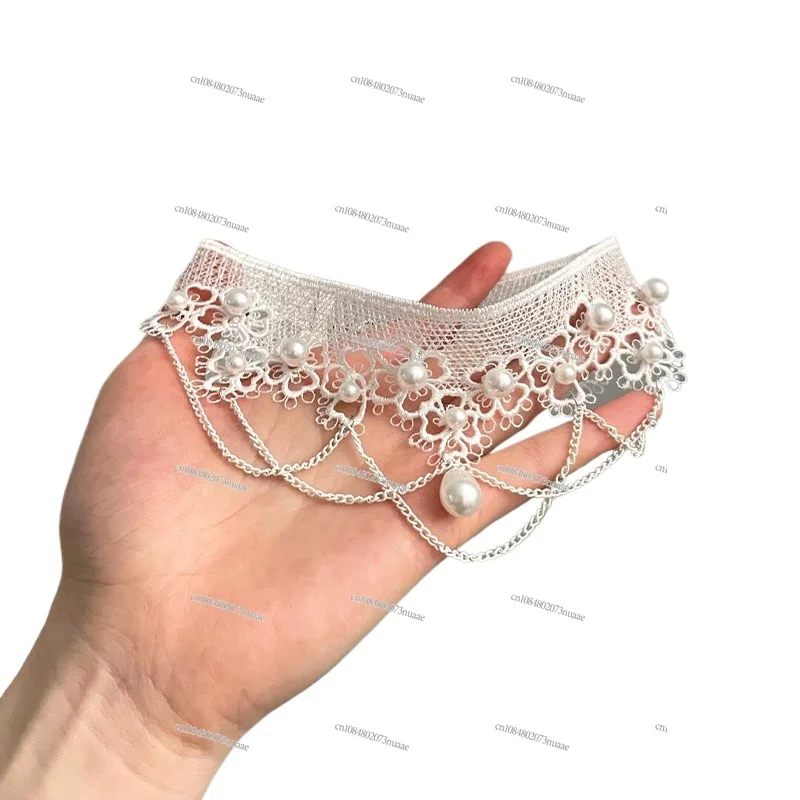 

Кружевное ожерелье с белым жемчугом и четырьмя листами клевера, ниша, сладкий темперамент, изысканная легкая роскошная цепочка на ключицу