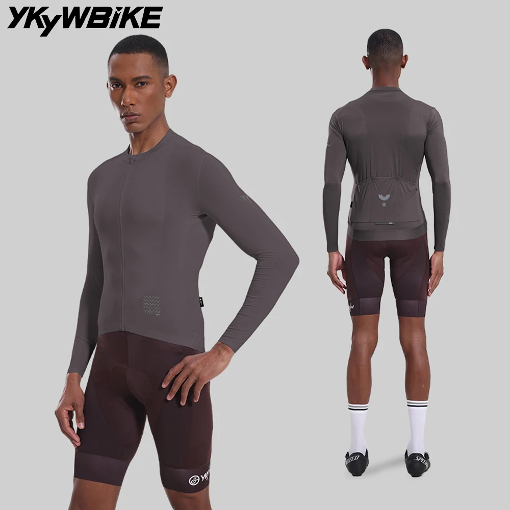 YKYWBIKE Мужской топ для выступлений UPF 50+, летняя велосипедная майка с короткими и длинными рукавами, дышащая велосипедная рубашка, велосипедная рубашка с рубашкой YKK MTB