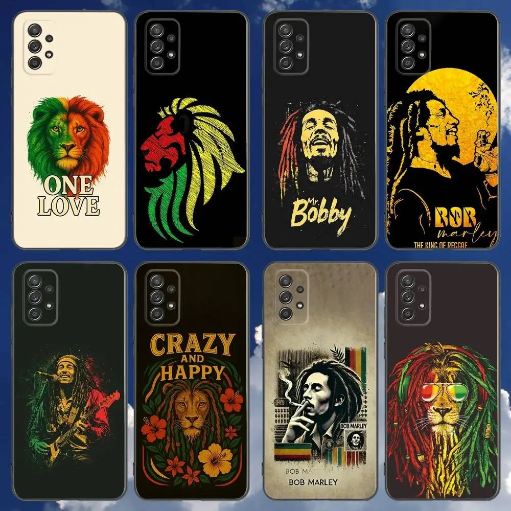 

Jamaica Bob M-Marley Lion Phone Case For Samsung Galaxy A 91,80,73,72,71,53,52,51,22,5G Shockproof Soft Black Cover