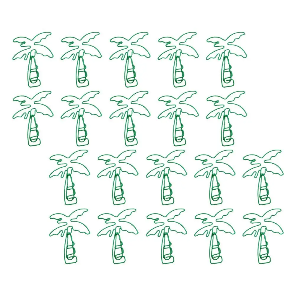 

20 Pcs Planner Clips for School Supplies Coconut Paper Bill Organizing Cute Paperclips Office Green Metal Tree Shape