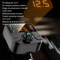 5.0 Bluetooth Receiver Car MP3 Player Fast Charger Music Player USB Flash Drive FM Transmitter Ambient Light Cigarette Lighter