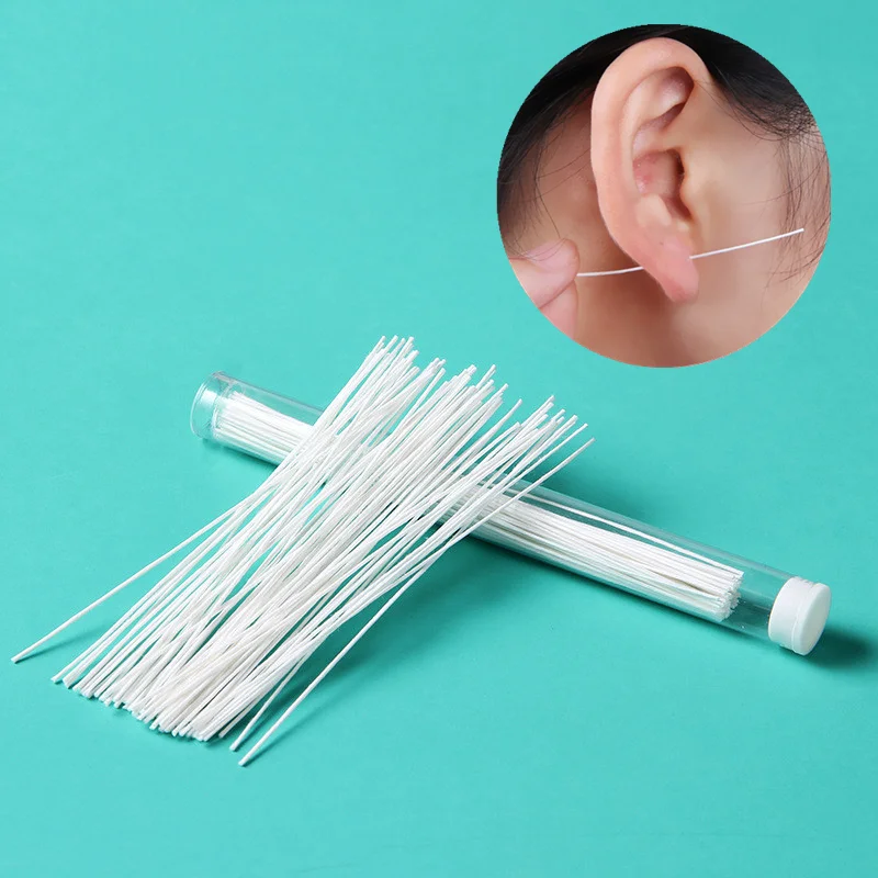 70PCS/Box Disposable Ear Wire Anti-blocking Care Stick Herbal Piercing Clean Line Lip Stud Care Stick Pierced Ear Cleaning Paper