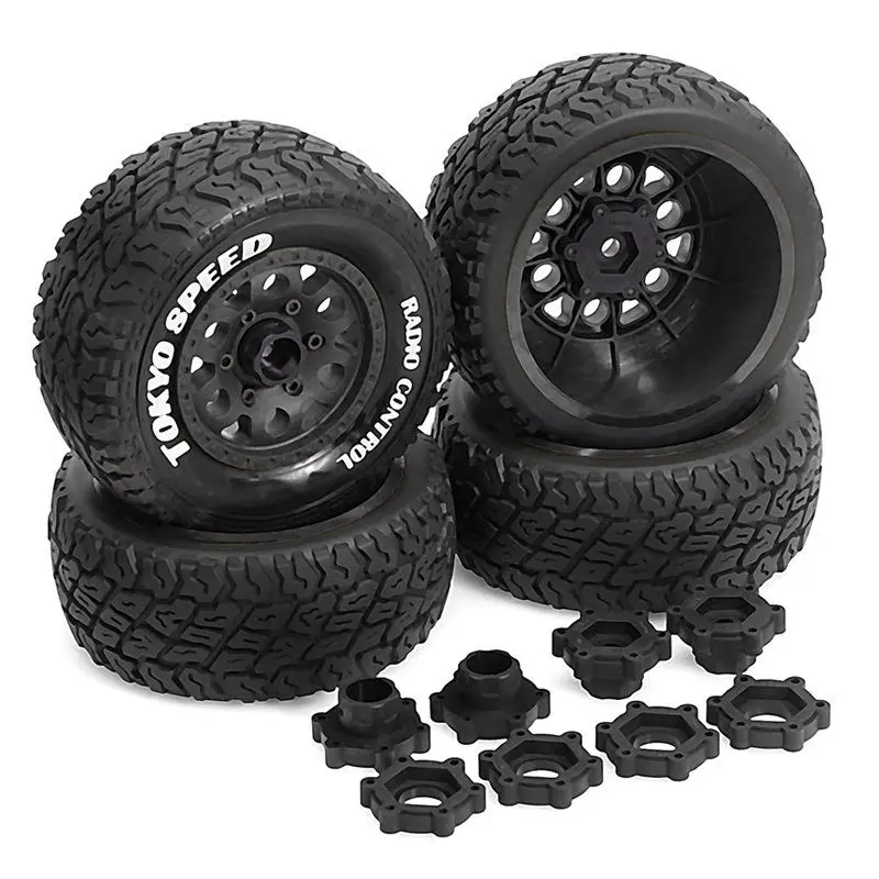 ABUM-Multi-Size Wheel Hex With 110Mm Desert Short Course Truck Tire For Various RC Vehicles Car Black
