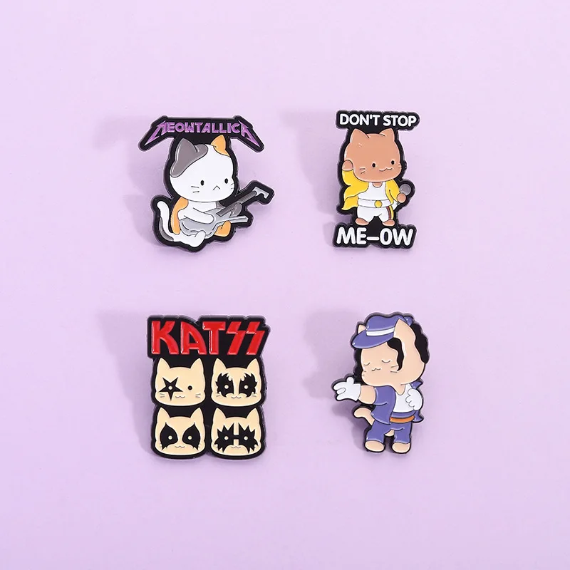 Cartoon Tier Katze Emaille Pin Nette Neuheit Metall Abzeichen Brosche für Schmuck Zubehör Geschenke Großhandel