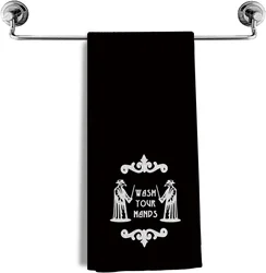 Wash Your Hands Halloween Hand Towels Gifts for Bathroom Kitchen Gothic Horror Bathroom Home Decor Goth Halloween Decoration