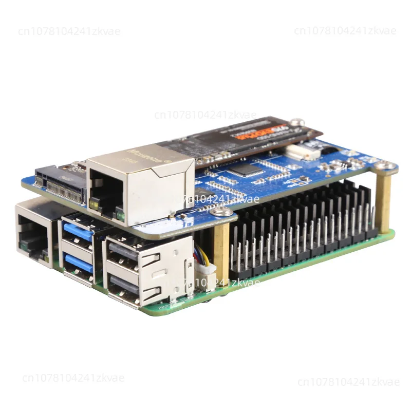 (MPS2.5G)Raspberry Pi 5 PCIE to NVME SSD+2.5G ETH HAT RTL8125,support RPi OS,ubuntu, 2280,2242,2230 size SSD