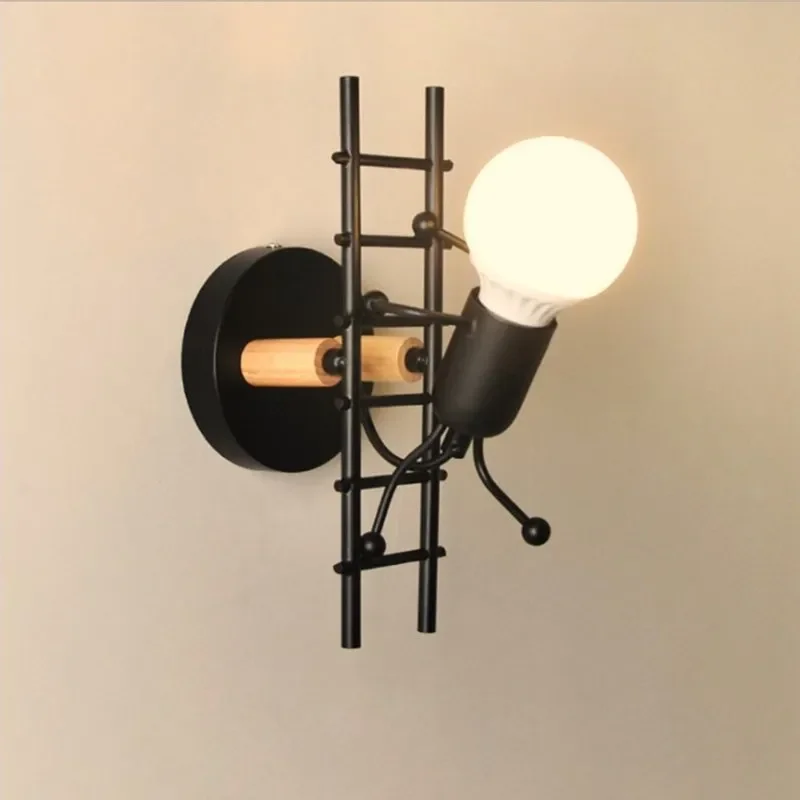 Creative Iron Craftsman Climbing Staircase Wall Lamps Nordic Bedroom Decoration Children's Room Bedside Lamp Corridor Wall Light