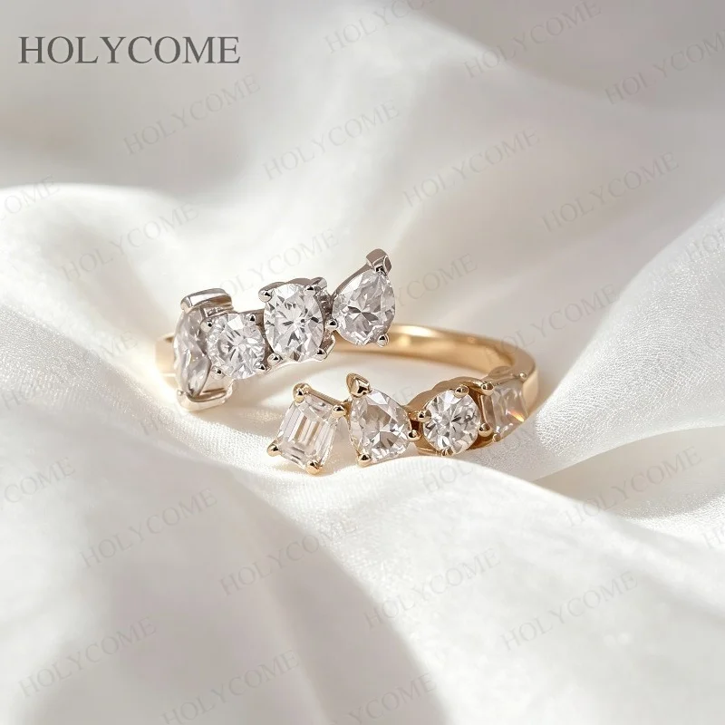 

Custom Multi-Shapes Ring Lab Diamond Round/Pear/Oval/Marquise/Emerald 10K/14K/18K Outfit Accessories For Women Wedding Gifts