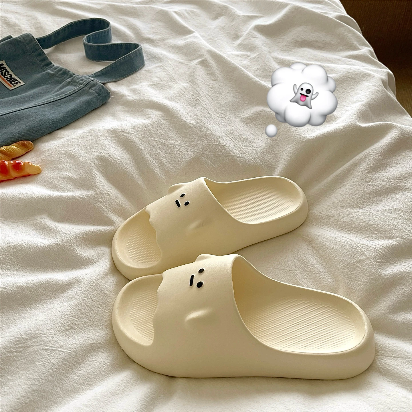 

Cute Monster Slippers Soft Breathable Indoor Women's Sandals Anti-Slip Home Bathroom Slippers Korean Style Hollow out EVA