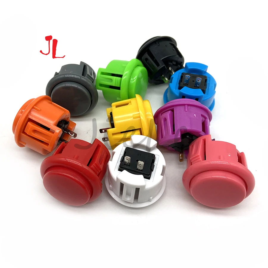 100 Pcs Lot Arcade Push Button with Microswitch Copy Sanwa Buttons 30mm Short Version Jamma Mame Diy Parts Accessory