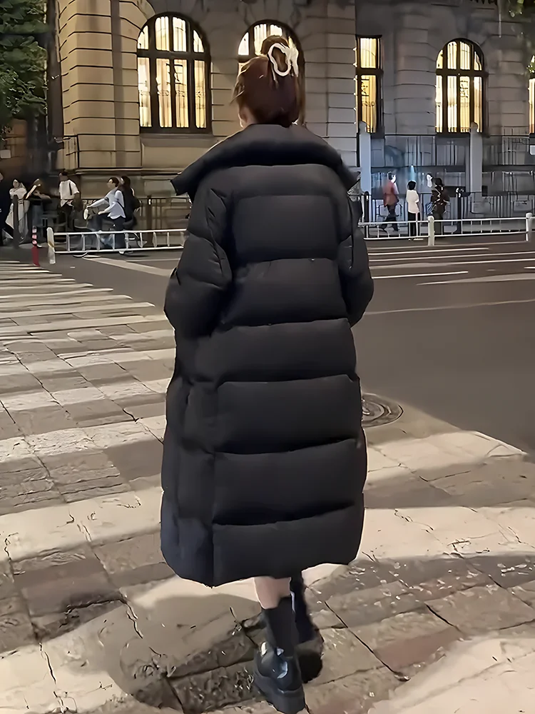 2024 invierno nuevo Faionable versátil Thiened Floing cuello grande blanco Du abajo Jaet mujer moda viaje Sle