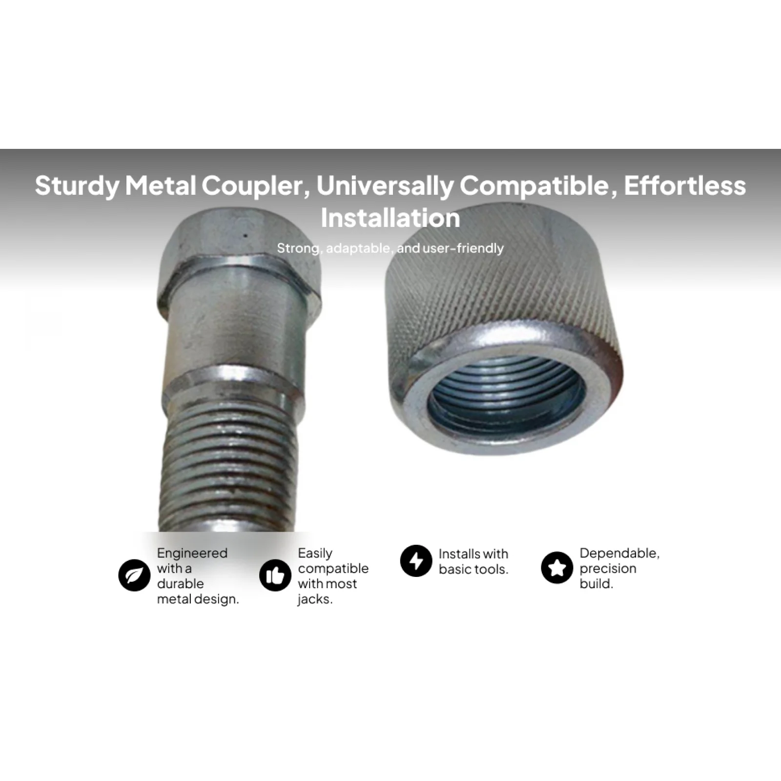 

Hydraulic Jack Coupler High Hardness Metal Connector Industrial Fitting Replacement Parts for Hydraulic Jack Repair Kit