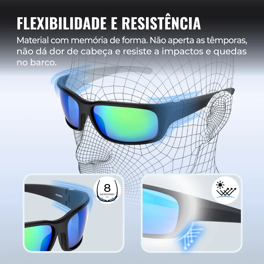 GOMEXUS CR-39 Polarisierte Angelbrillen für Herren, HD, Antibeschlag, UV400, ultraleichte Sportbrille für Karpfen-, Hecht- und Meeresangeln – Detail 9