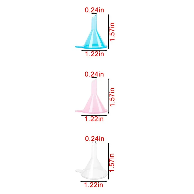 향수용 미니 깔때기 투명 플라스틱 깔때기, 향수 에센셜 오일 실험실 병, 모래 예술 향신료, 레크리에이션 활동, 10 개