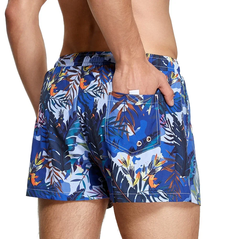 Print Mens Shorts 2024  Swimsuits Men Beach Board Swim Shorts Man Swimming Trunk Bathing Suit Surf Boardshorts with Liner