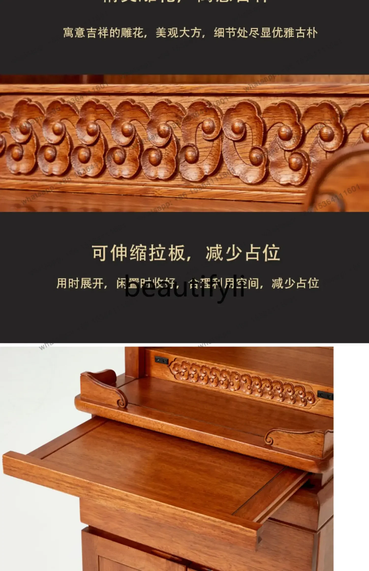 Factory DirectShrine offering table Shrine stand cabinet for household use Modern simple solid wood small Buddhist niche