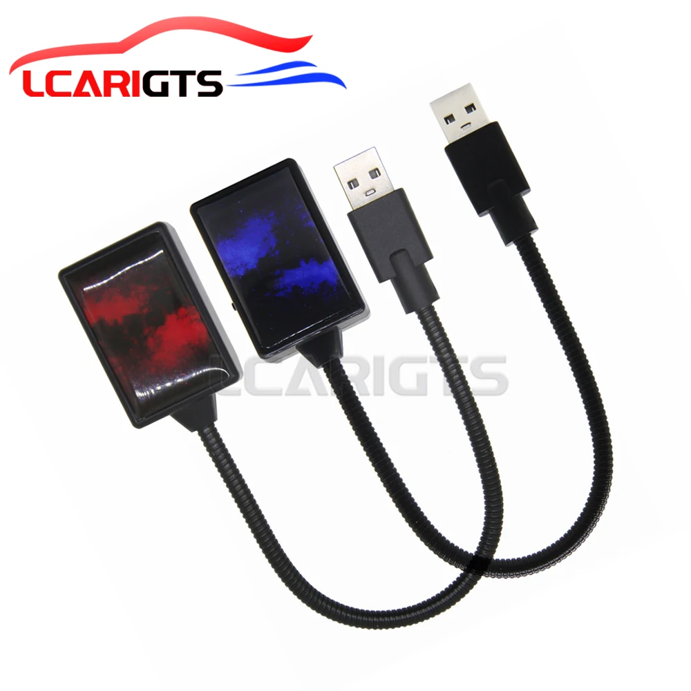 USB Auto-Rotate Car Parts Interior Atmosphere Star Sky Lamp Ambient Night Lights Purple Blue or Red