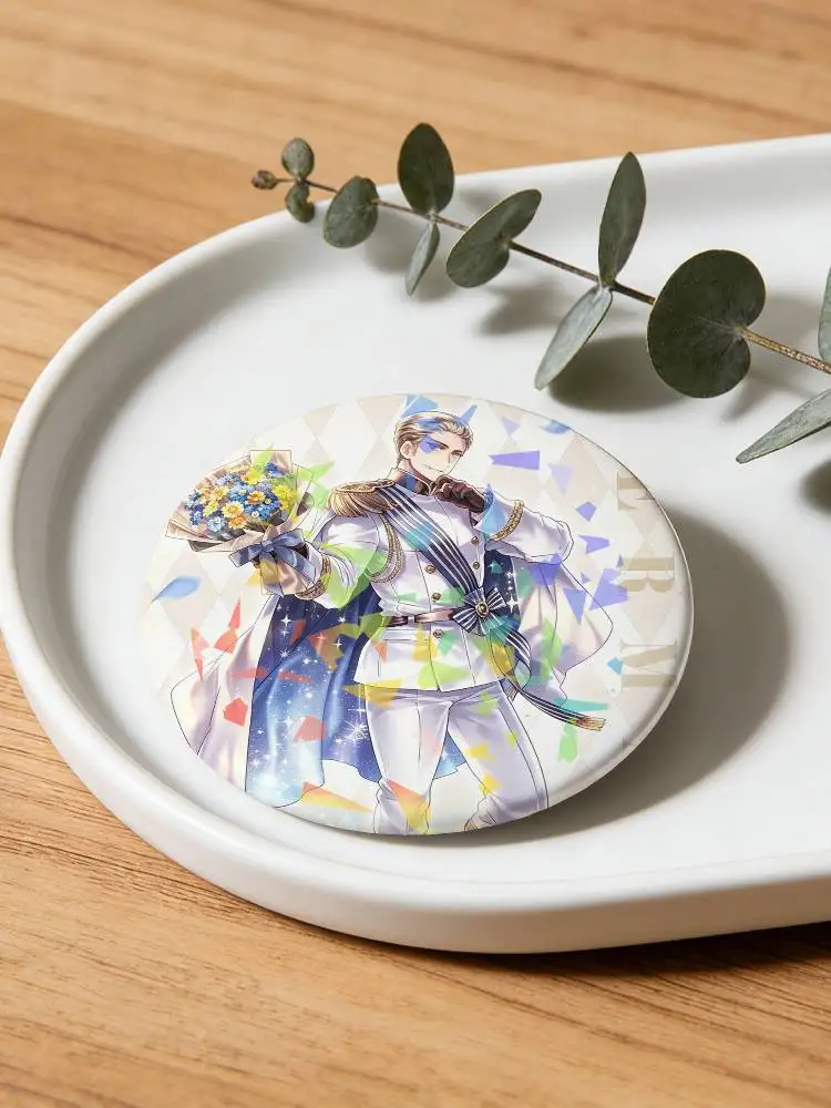 Anime Hetalia Axis Powers 20TH Round Badge Lapel Pins for Backpacks Briefcase Laser Brooch Clothes Gifts