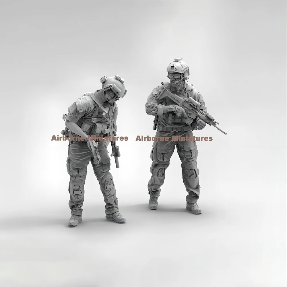1/16 Resin Model Figure Kits GK , Two People,Military Theme,Unassembled And Unpainted,404L
