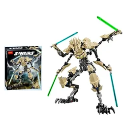 32cm Star Toy General Robot Building Blocks Action Figure Grievous con Lightsaber Hilt Combat wear Model Toy regali di compleanno