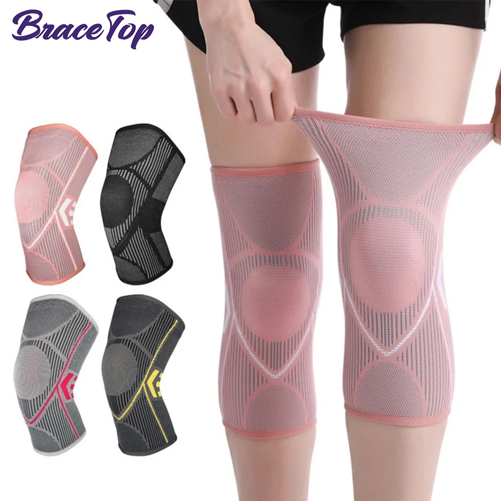 1 Pair Knee Brace Support for Arthritis Joint Nylon Sports Fitness Compression Sleeves Kneepads Cycling Running Protector Unisex