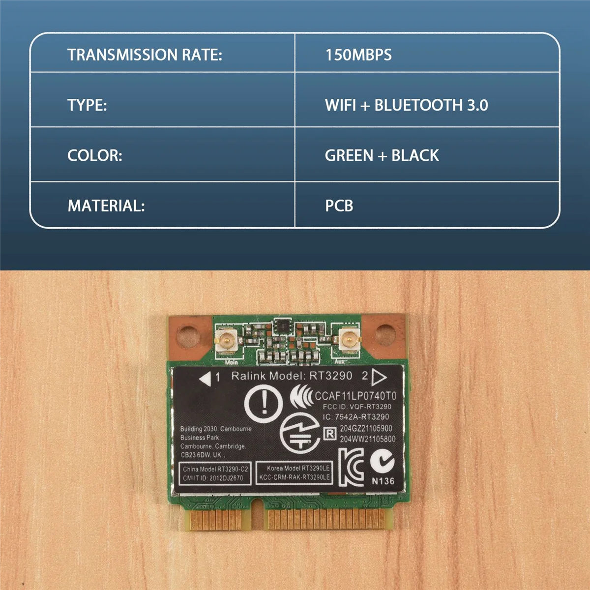 150Mbps 2.4Ghz RT3290 muslimwireless Wlan WIFI + Bluetooth BT 3.0 Half Mini pci-e Card per HP CQ58 M4 M6 4445S DV4