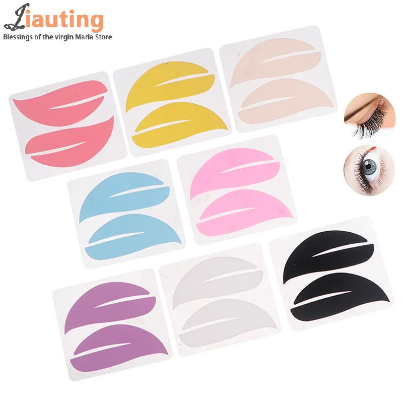 New Reusable 1Pair Eye Pads Silicone Stripe Lash Lift Eyelash Extension Hydrogel Patches Under Eye Gel Patch Makeup Tools