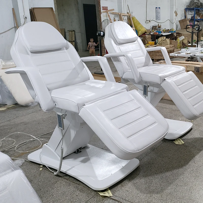 Modern Simple Beauty Salon Treatment Facial Spa Bed 3 Motors Electric White Cosmetic Massage Table For Sale