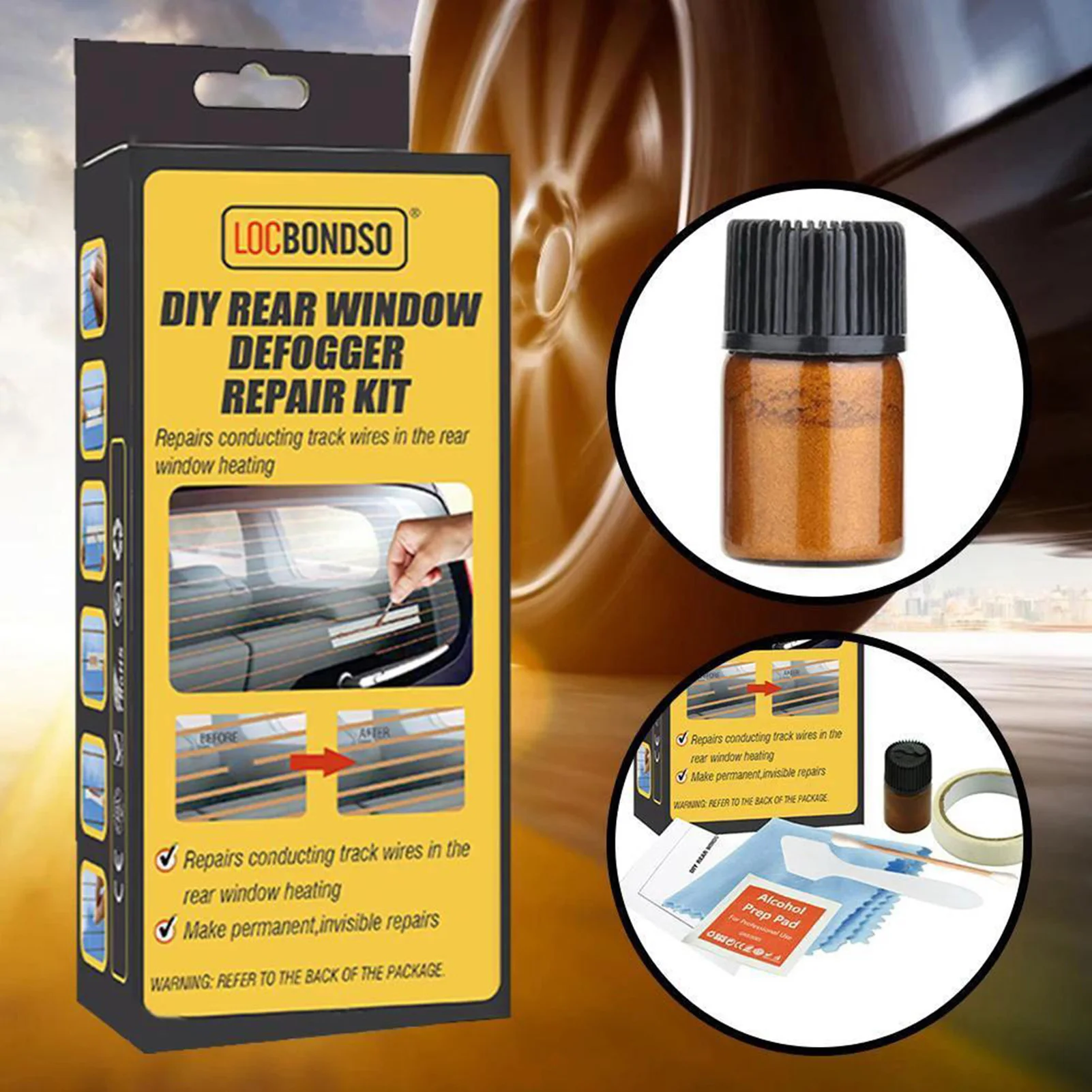 Rear Defroster Repair Kit Car Window Windshield Defogger Defroster Repair Kit Fixes Scratched Broken Defroster Heater Grid Lines