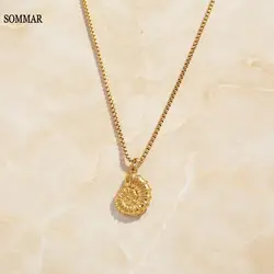 SOMMAR Hot sale! 18KGP Gold plated Goddess necklaces & pendants Ocean Wind Sea Star Shell Conch Pendant Necklace collar charms